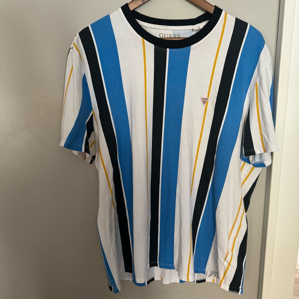 GUESS Men's Multicolor Striped Tee